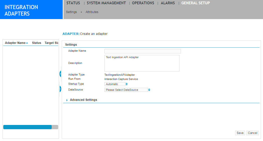 Text Ingestion Adapter